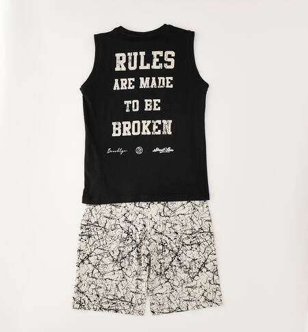 Completo 100% cotone ragazzo NERO-0658