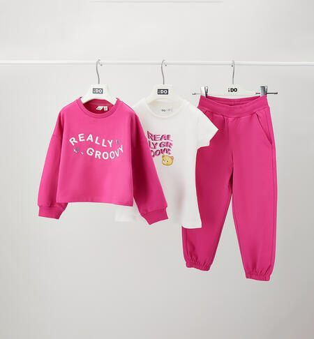 Completo 3 pezzi bambina FUXIA-2453