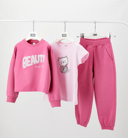 Completo 3 pezzi bambina ROSA-2417