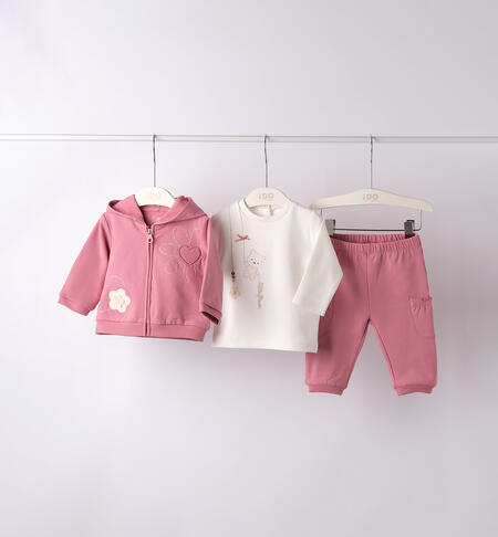 Completo 3 pezzi neonata ROSA