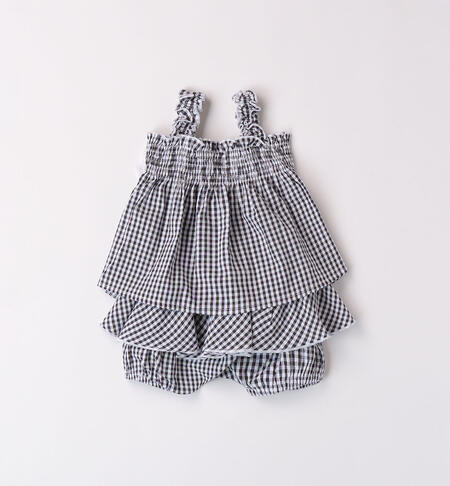 Girls' checked  design outfit NERO-0658