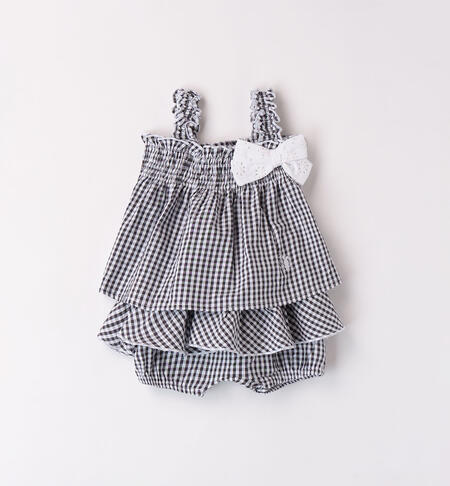 Girls' checked  design outfit NERO-0658