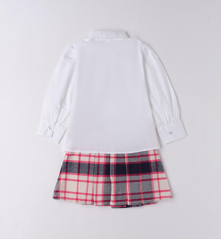 Completo bambina con cravatta BIANCO-0113