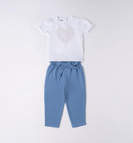 Completo bambina con cuore BIANCO
