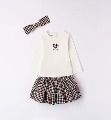 iDO outfit with a checked skirt for girls from 9 months to 8 years PANNA-0112