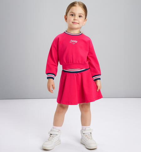 Completo bambina con gonna ROSSO