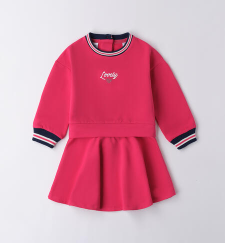 Completo bambina con gonna FRAGOLA-2365