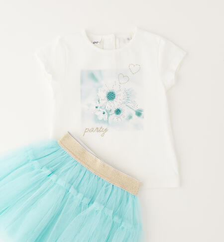 Completo bambina con gonna PANNA-0112