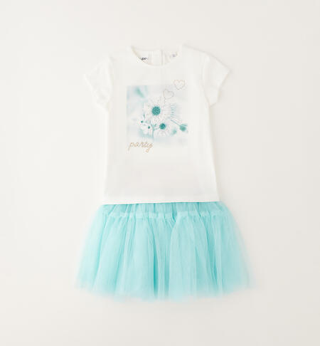 Completo bambina con gonna PANNA-0112