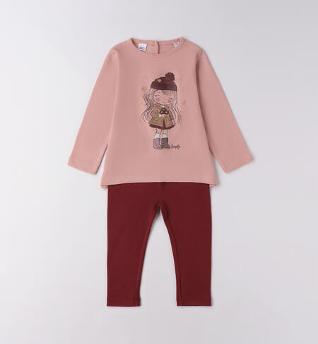 Completo bambina con leggings ROSA