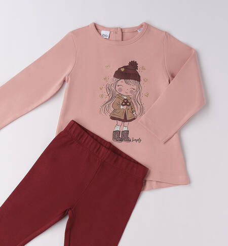 Completo bambina con leggings LIGHT PINK-2921