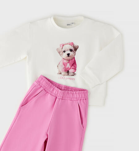 Completo bambina due pezzi PANNA-0112