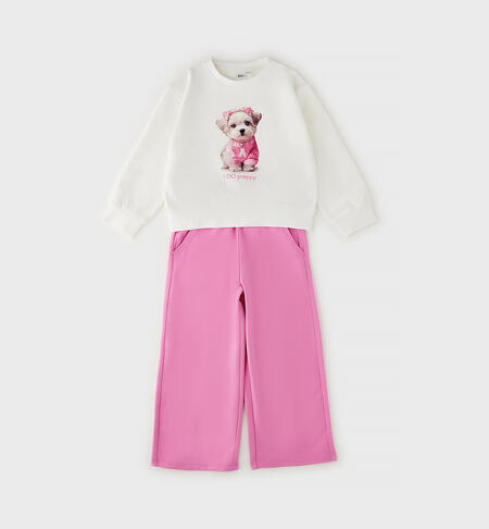 Completo bambina due pezzi PANNA-0112