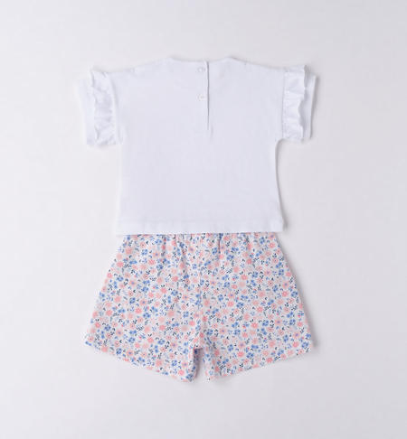 Completo bambina floreale da 9 mesi a 8 anni iDO BIANCO-0113
