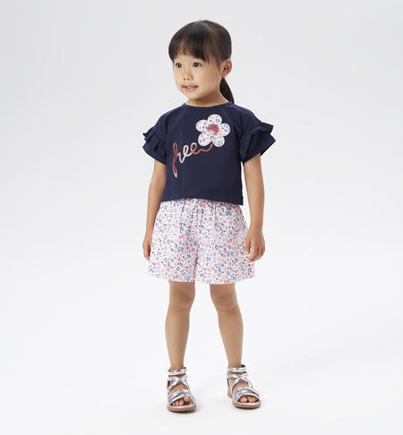 Completo bambina floreale da 9 mesi a 8 anni iDO NAVY-3854