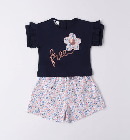 Completo bambina floreale da 9 mesi a 8 anni iDO NAVY-3854