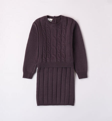 Completo bambina in tricot da 9 mesi a 8 anni iDO ANTRACITE-3848