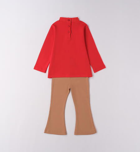 Completo bambina leggings ROSSO-2236