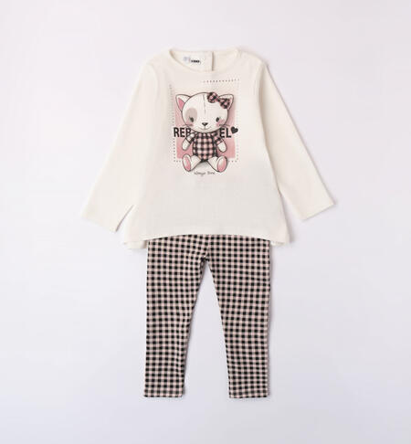 iDO oversized T-shirt and leggings for girls from 9 months to 8 years PANNA-0112