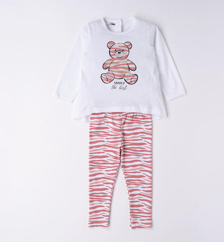 iDO teddy bear outfit for girls from 9 months to 8 years BIANCO-0113
