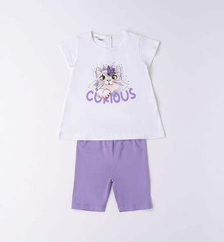iDO T-shirt and leggings for girls from 9 months to 8 years BIANCO-0113