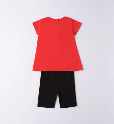 iDO T-shirt and leggings for girls from 9 months to 8 years ROSSO-2235