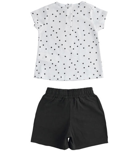 T-shirt with sequined balloons and short trousers set for girls from 12 months to 8 years by iDO BIANCO-NERO-6SX4