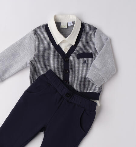Completo battesimo bimbo NAVY-3885
