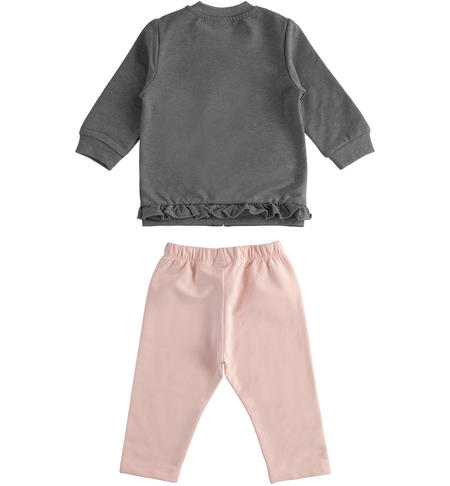 Baby girl outfit with bunnies from 1 to 24 months iDO GRIGIO MELANGE-8967