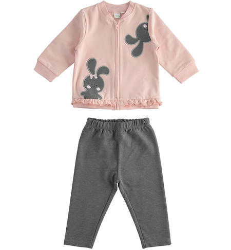 Completo bimba con coniglietti -  da 1 a 24 mesi iDO ROSA-2715