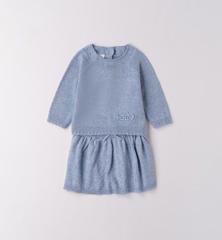 Completo bimba con gonna AZZURRO MELANGE-8925