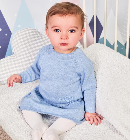 Baby girl outfit with skirt  AZZURRO MELANGE-8925