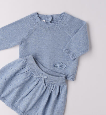 Completo bimba con gonna AZZURRO MELANGE-8925