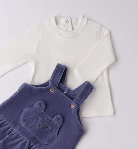 Completo bimba con salopette PANNA-0112