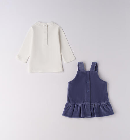 Completo bimba con salopette PANNA-0112