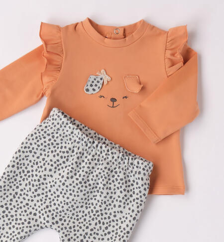 iDO outfit with ruffles for girls from 1 to 24 months MOU-1133