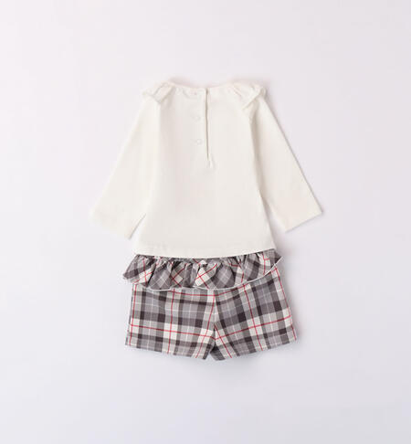 iDO elegant outfit for girls from 1 to 24 months GRIGIO-0518
