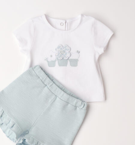 Summer outfit for baby girls BIANCO-0113