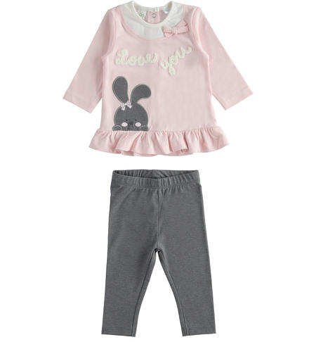 Completo bimba leggings e maglia - da 1 a 24 mesi iDO GRIGIO MELANGE-8967