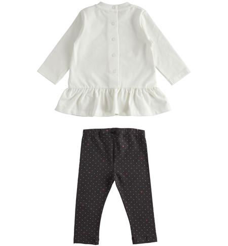 Completo bimba leggings e maglia - da 1 a 24 mesi iDO GRIGIO-PANNA-6TU9