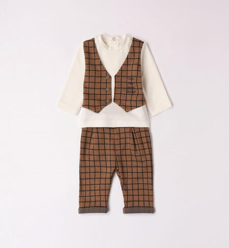 Completo bimbo con gilet da 1 a 24 mesi iDO NOCCIOLA-0937