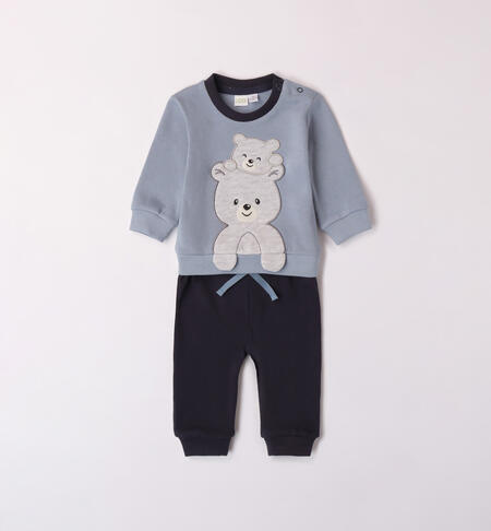 iDO teddy bear tracksuit for boys from 1 to 24 months AZZURRO-3922