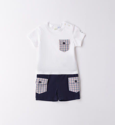 Completo bimbo neonato BIANCO-BLU-8020