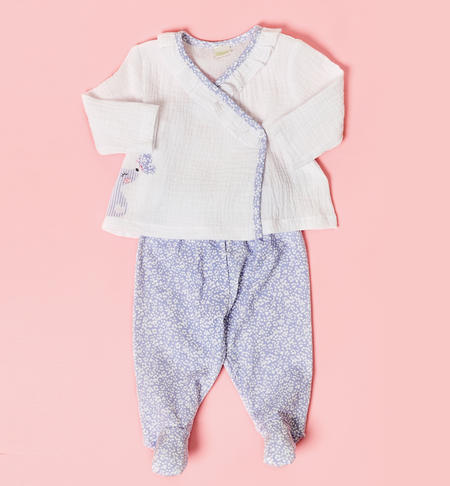 Baby girl puppy hospital outfit LIGHT BLUE