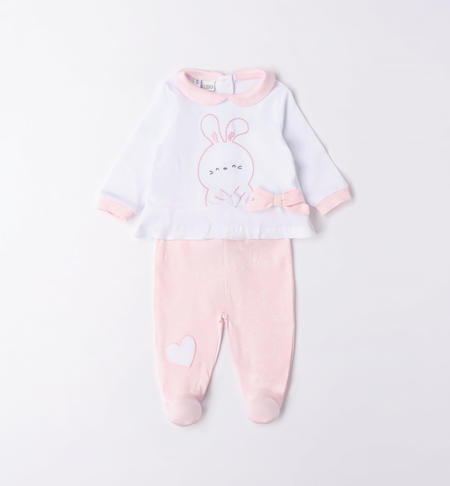 iDO baby girl hospital outfit with heart from 0 to 12 months BIANCO-0113