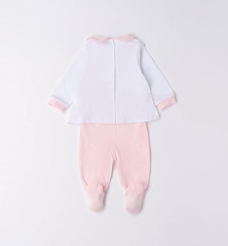 iDO baby girl hospital outfit with heart from 0 to 12 months BIANCO-0113