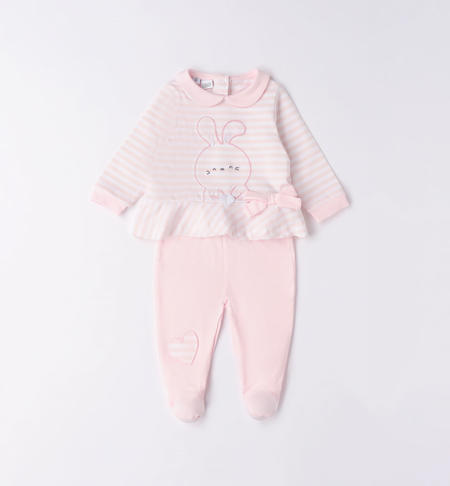iDO baby girl hospital outfit with heart from 0 to 12 months ROSA-2512