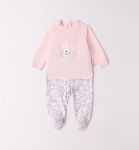 iDO newborn hospital outfit with bunny motif from 0 to 12 months ROSA-2512