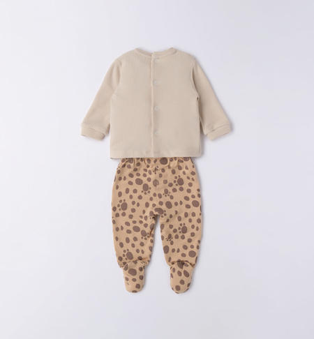 iDO hospital outfit for baby boy with cute animal from 0 to 12 months BEIGE-0421