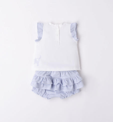 iDO short butterfly outfit for baby girl from 1 to 24 months BIANCO-CARTAZUCCHERO-6V37